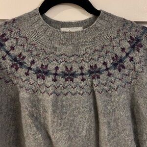 Guideboat Co FairIsle wool made in Scotland sweater gray